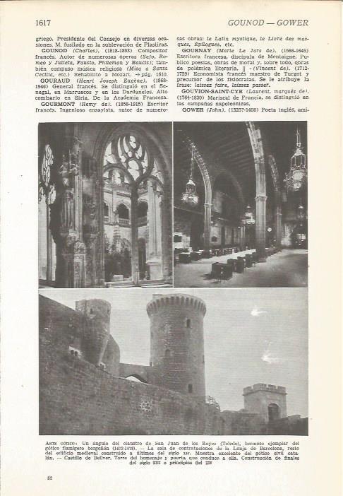 LAMINA 22252: Claustro de San Juan de los Reyes en Toledo y Castillo de Bellver