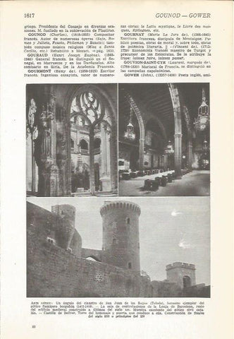 LAMINA 22252: Claustro de San Juan de los Reyes en Toledo y Castillo de Bellver