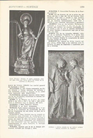 LAMINA 22180: Santa Eulalia y Euridice y Orfeo