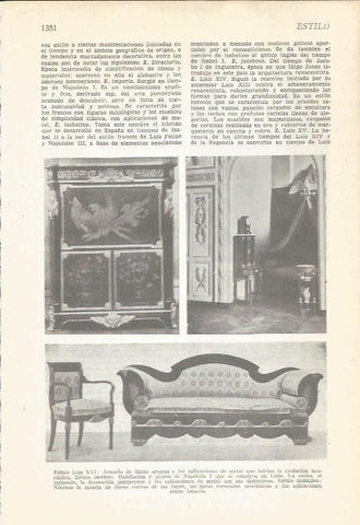 LAMINA 22176: Mueblos estilo Luis XVI