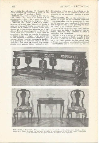 LAMINA 22175: Muebles estilo isabelino