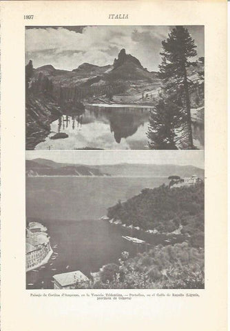 LAMINA 22334: Cortina d'Ampezzo y Golfo de Rapallo, Italia