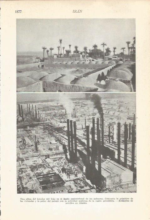LAMINA 22327: aldea de Iran y refinerias de petroleo