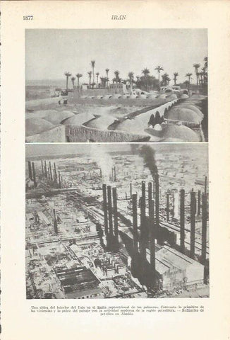 LAMINA 22327: aldea de Iran y refinerias de petroleo