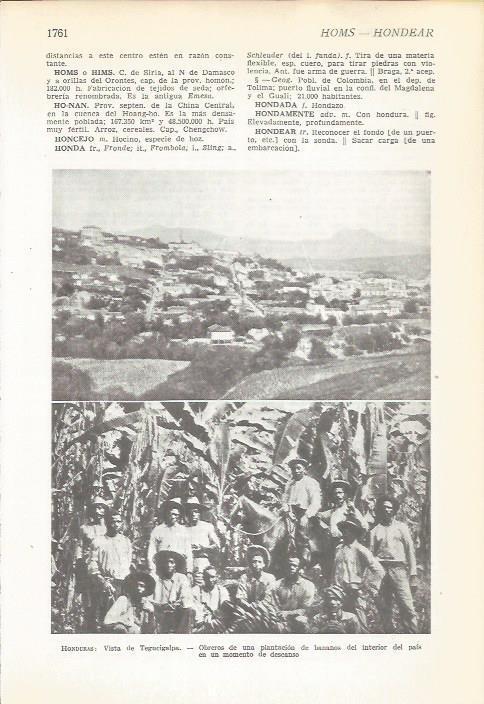 LAMINA 22300: Tegulcigalpa y hacienda de platanos en Honduras