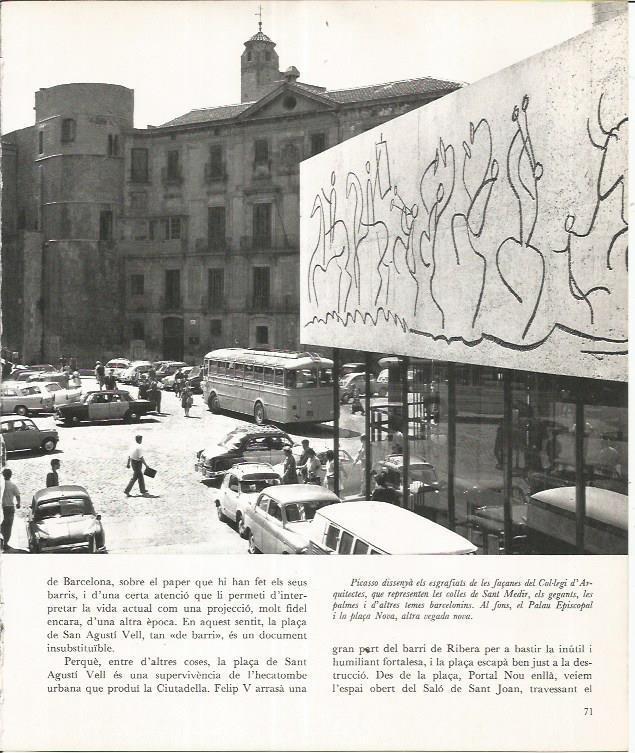 LAMINA 22029: Barcelona. Fachada de Picasso en el Colegio de Arquitectos