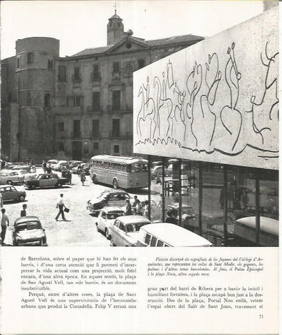 LAMINA 22029: Barcelona. Fachada de Picasso en el Colegio de Arquitectos