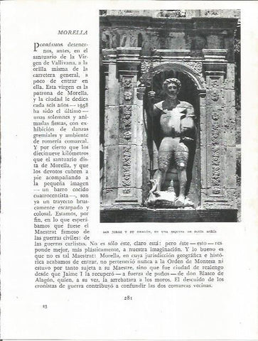 LAMINA 21899: San Jorge y el dragon en  Morella