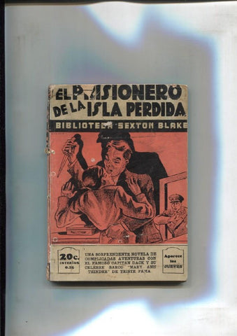 Biblioteca Sexton Blake numero  409: El prisionero de la isla perdida