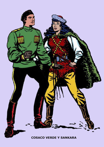 Poster DIN 4 numero 0030: El Cosaco Verde y Sankara, serie Clasicos Españoles