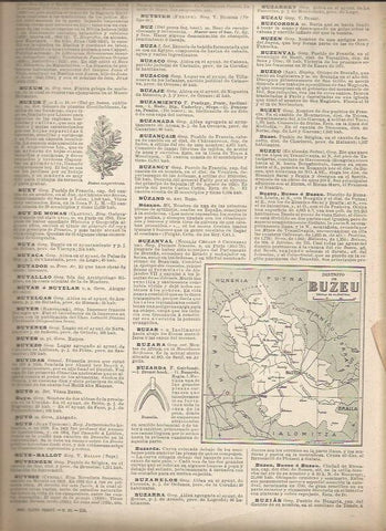 LAMINA 22909: Mapa del distrito de Buzeu, Rumania