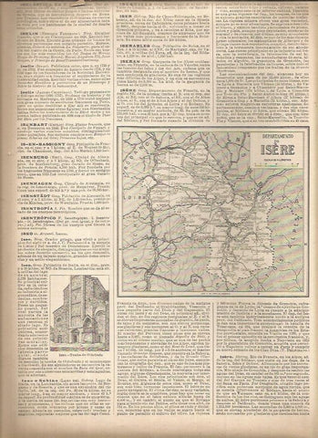 LAMINA 23241: Mapa del Departamento de Isere, Francia