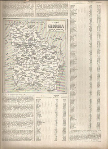 LAMINA 23235: Mapa del Estado de Georgia, Estados Unidos
