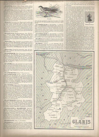 LAMINA 23229: Mapa del canton de Claris, Suiza