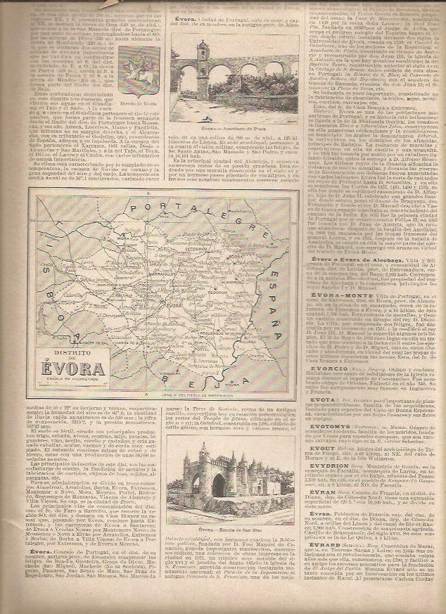 LAMINA 23284: Mapa del Distrito de Evora