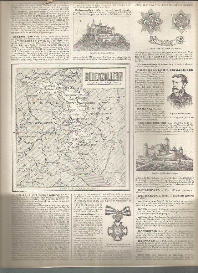LAMINA 23275: Mapa de Hohenzollern, Alemania