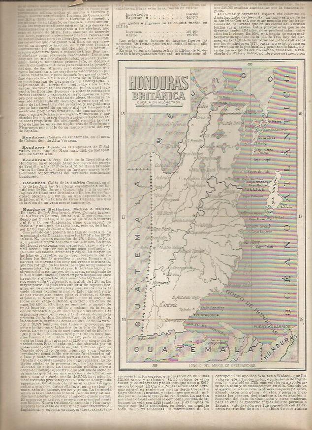 LAMINA 23271: Mapa de Honduras Britanica