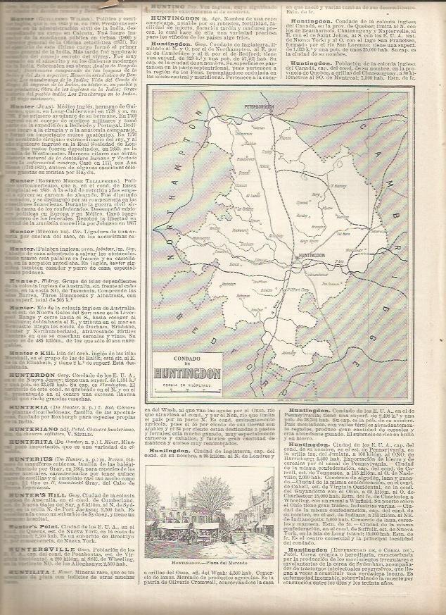 LAMINA 23263: Mapa del condado de Huntingdon, Inglaterra