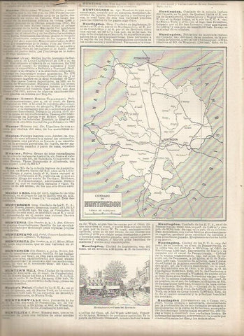 LAMINA 23263: Mapa del condado de Huntingdon, Inglaterra