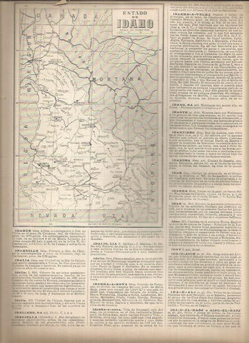 LAMINA 23259: Mapa del estado de Idaho, Estados Unidos