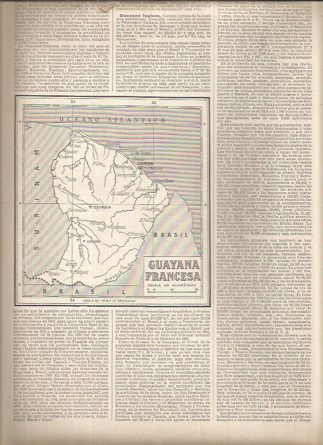 LAMINA 23184: Mapa de la Guayana Francesa