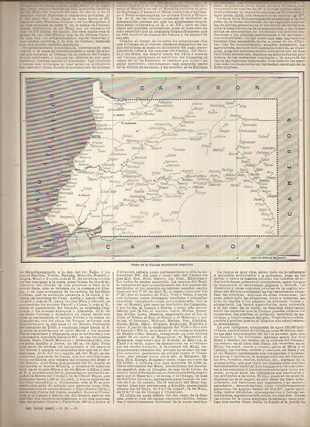 LAMINA 23175: Mapa de la Guinea continental Española