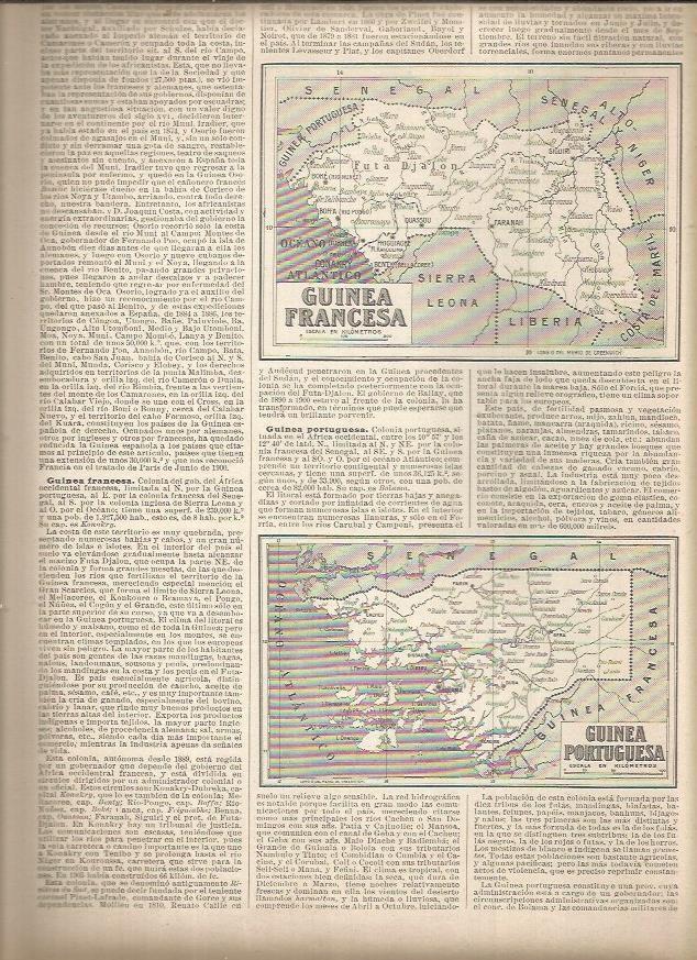 LAMINA 23174: Mapas de Guinea Portuguesa y Guinea Francesa