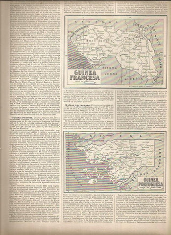 LAMINA 23174: Mapas de Guinea Portuguesa y Guinea Francesa