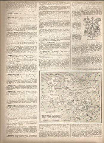 LAMINA 23165: Mapa de la Provincia de Hannover, Alemania