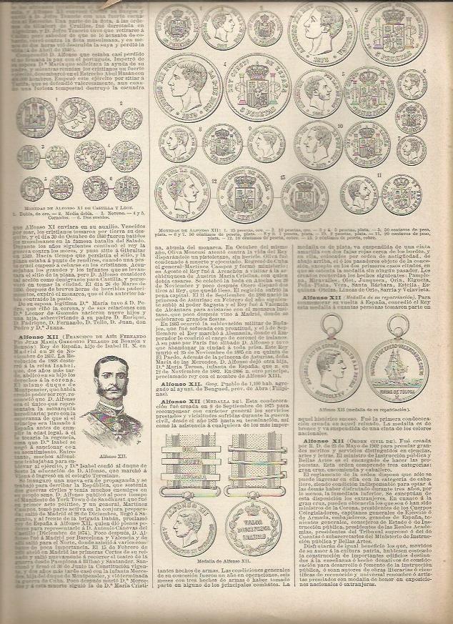 LAMINA 23356: Monedas de Alfonso XII