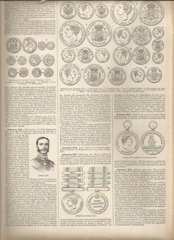 LAMINA 23356: Monedas de Alfonso XII