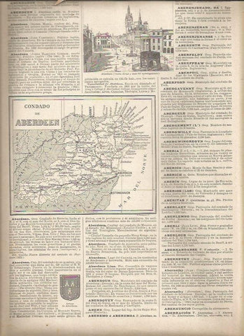 LAMINA 23406: Mapa del Condado de Aberdeen, Inglaterra