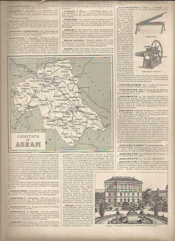 LAMINA 23383: Mapa del Comitato de Agram, Croacia
