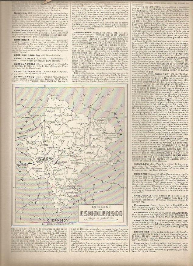 LAMINA 23303: Mapa del Gobierno de Esmolensco, Rusia