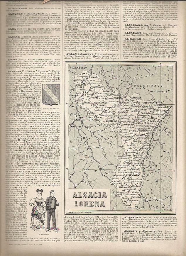 LAMINA 23345: Mapa de Alsacia Lorena