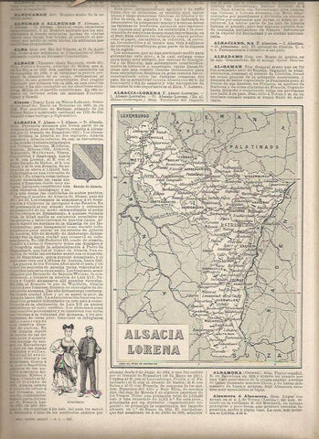 LAMINA 23345: Mapa de Alsacia Lorena