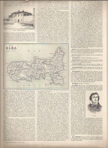 LAMINA 23325: Mapa de la isla de Elba