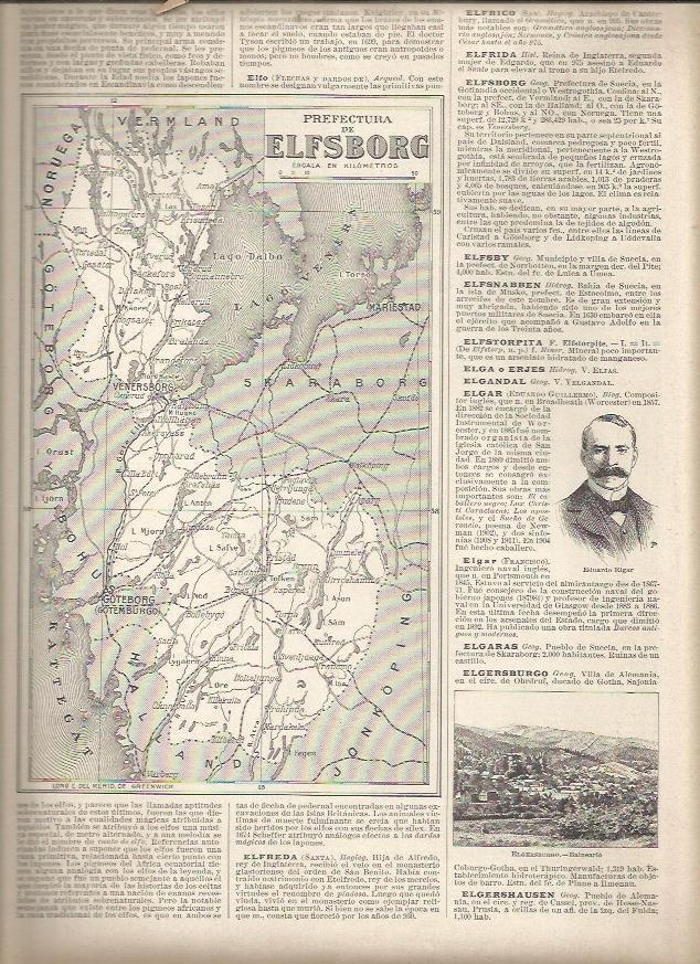 LAMINA 23320: Mapa de la Prefactura de Elsfsborg