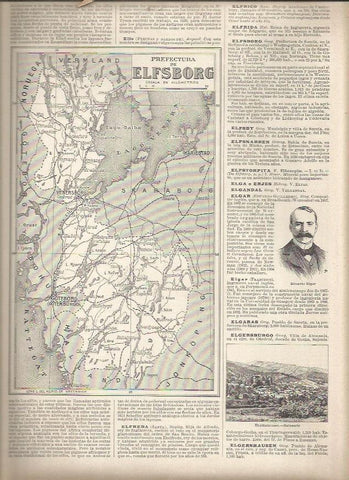 LAMINA 23320: Mapa de la Prefactura de Elsfsborg