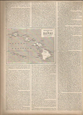 LAMINA 23160: Mapa del archipielago de Hawai