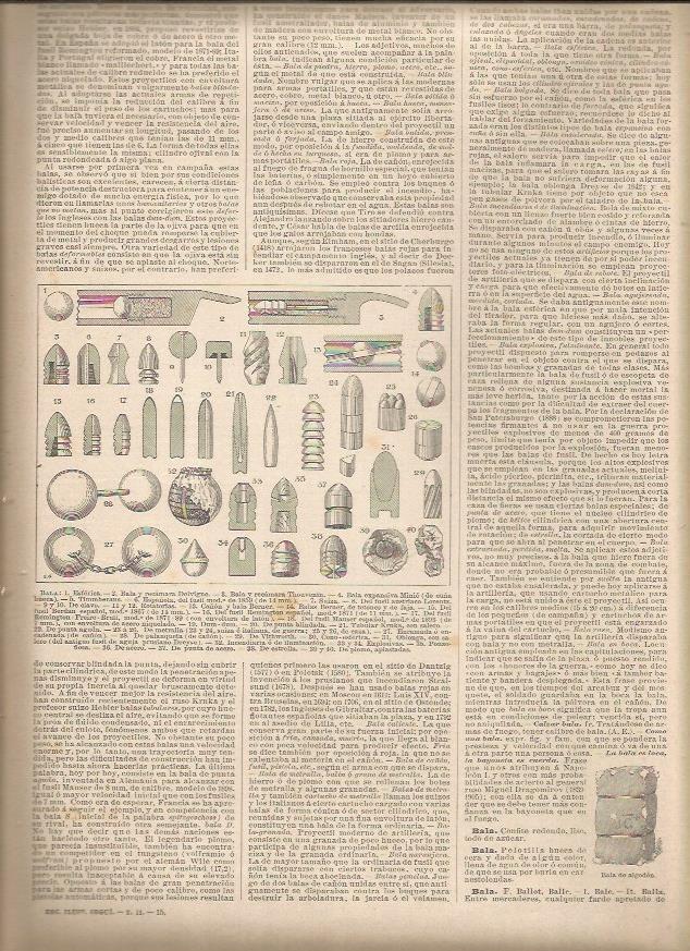 LAMINA 22998: Tipos de bala