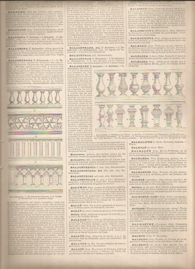 LAMINA 22996: Tipos de balaustradas y balaustre