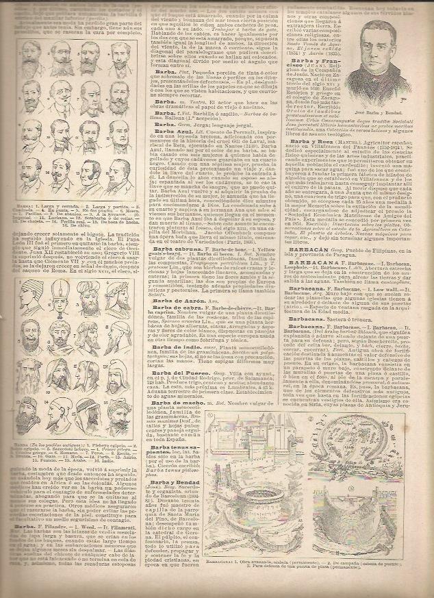 LAMINA 22986: Tipos de barba y de barbacana