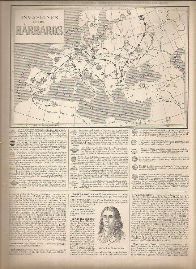 LAMINA 22985: Mapa de las Invasiones de los Barbaros