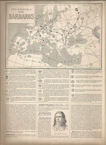 LAMINA 22985: Mapa de las Invasiones de los Barbaros