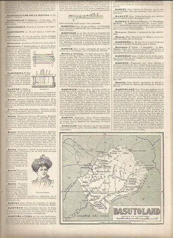 LAMINA 22973: Mapa de Basutoland, Africa
