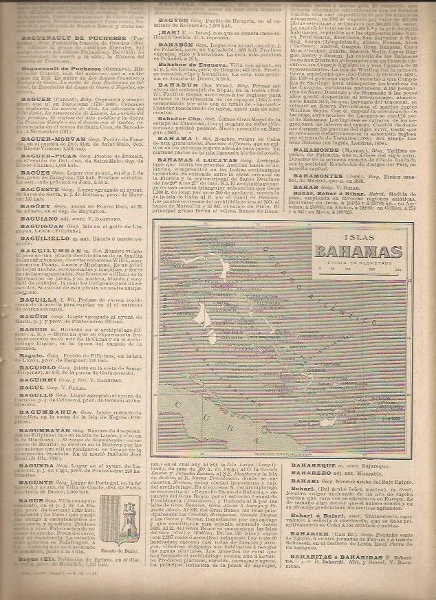 LAMINA 23001: Mapa de las Islas Bahamas