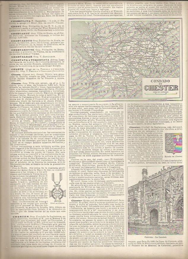 LAMINA 23022: Mapa del Condado de Chester, Inglaterra