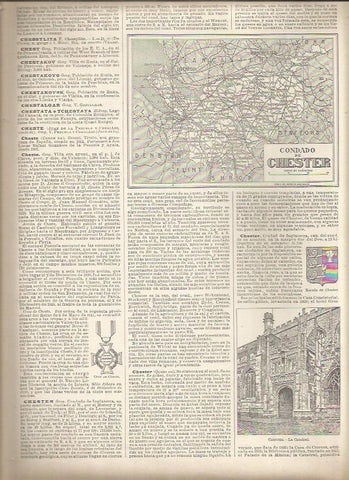 LAMINA 23022: Mapa del Condado de Chester, Inglaterra