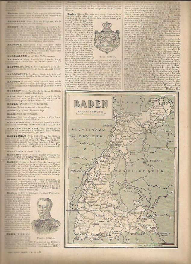 LAMINA 23006: Mapa de Baden, Alemania